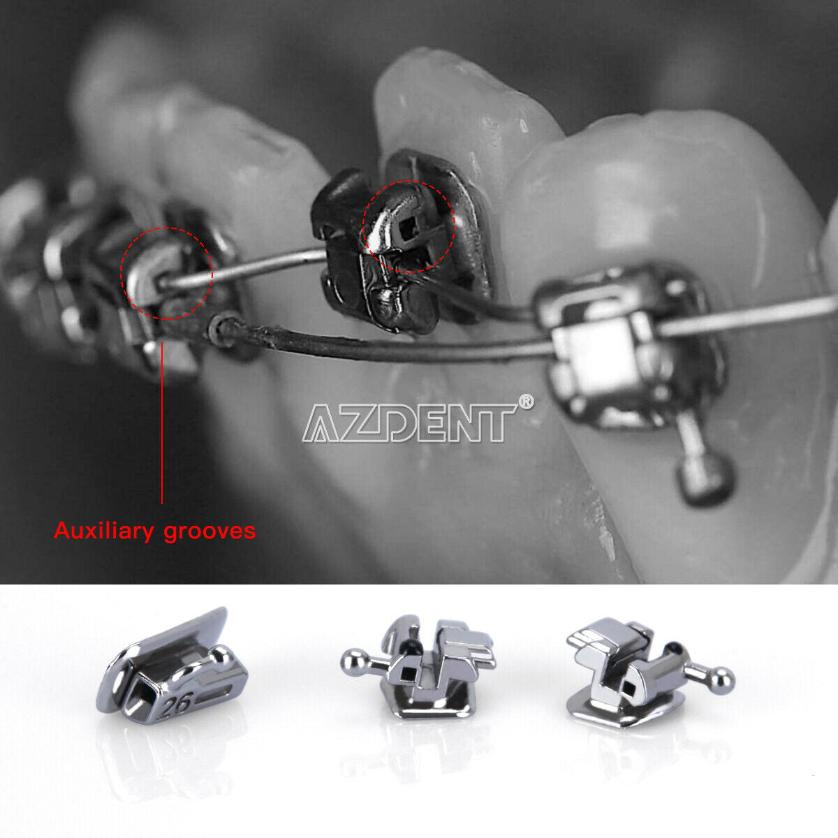 Dental Orthodontic Self-Ligating Brackets Braces MIM Roth 022 Hook 345 AZDENT