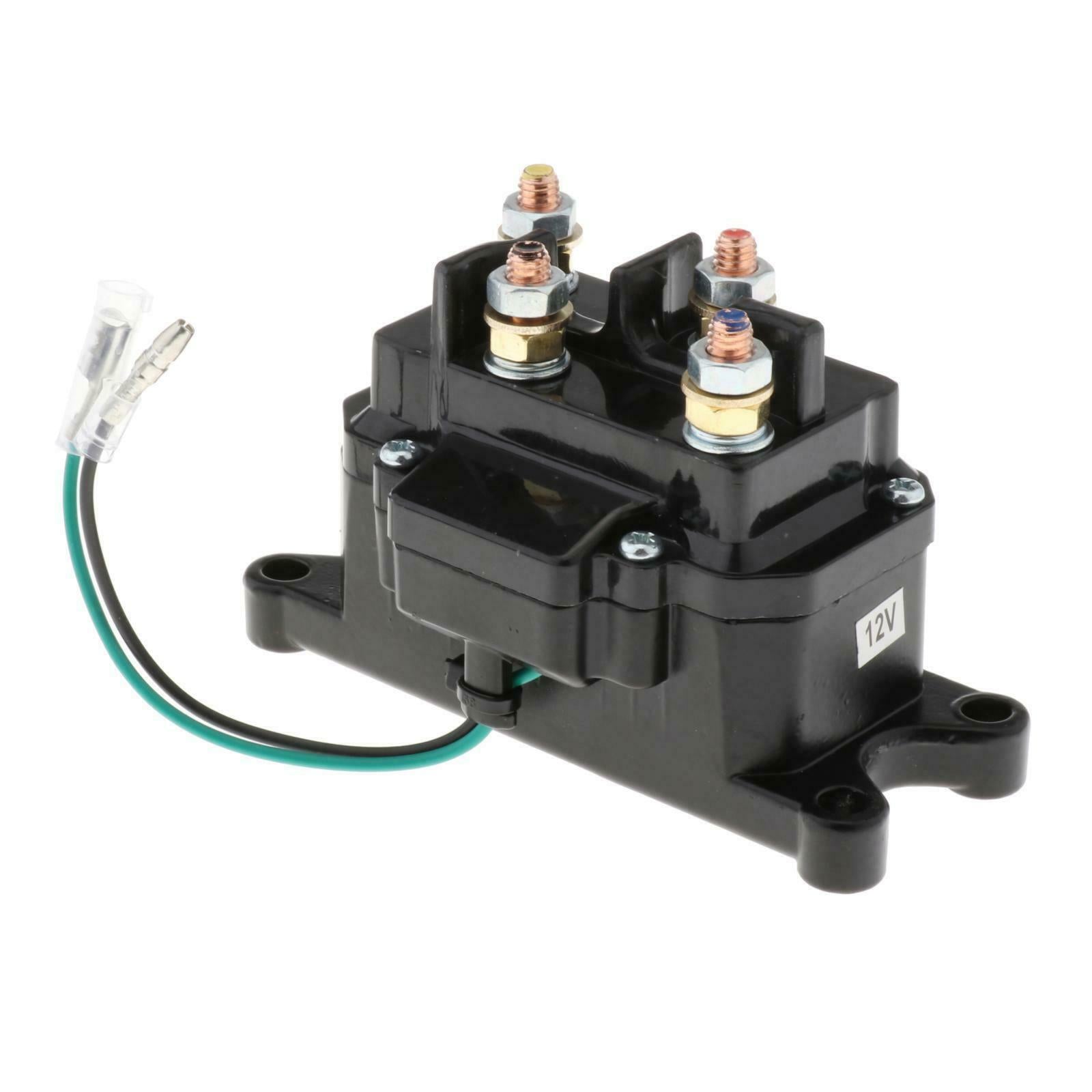 12V Winch Solenoid Relay with Winch Rocker Thumb Switch Set for ATV UTV