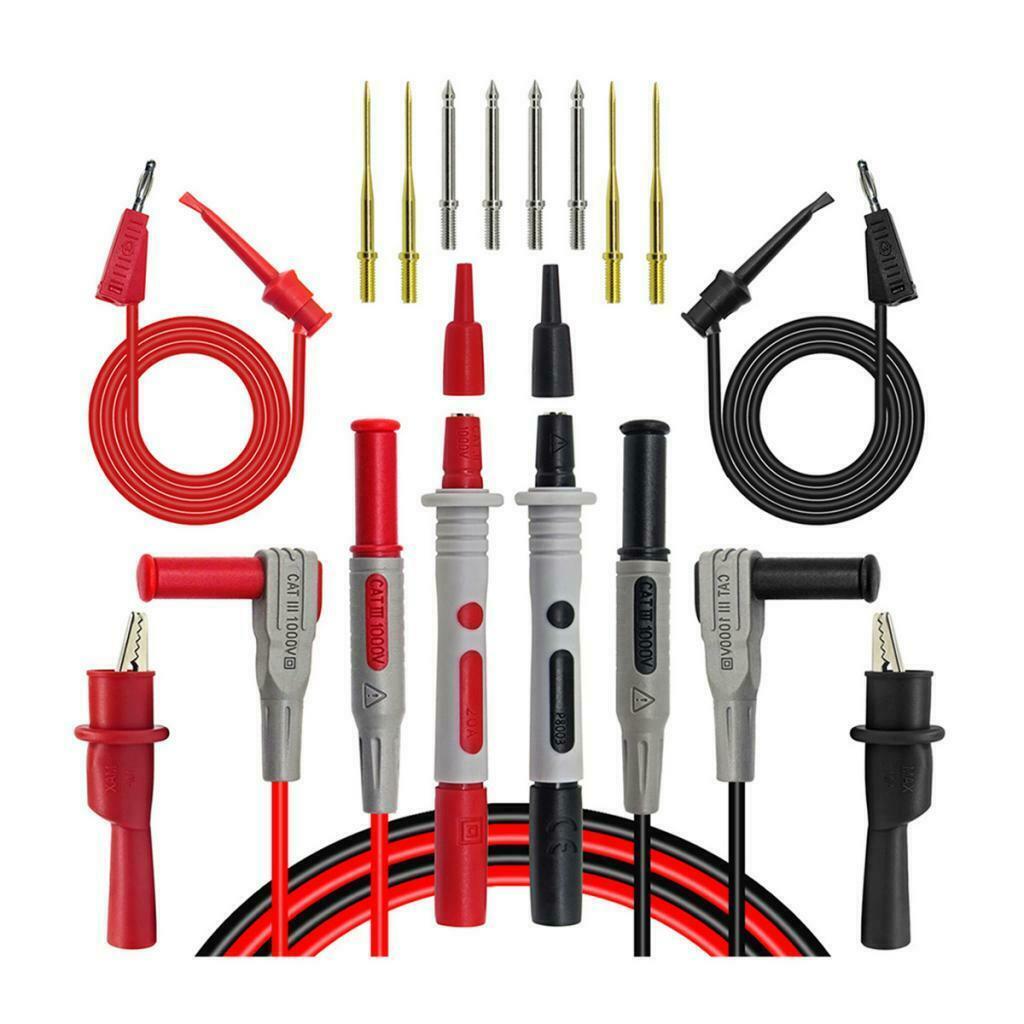 8pcs Electronic Test Lead Multimeter Test Probe Lead Banana Test Probe Set PVC