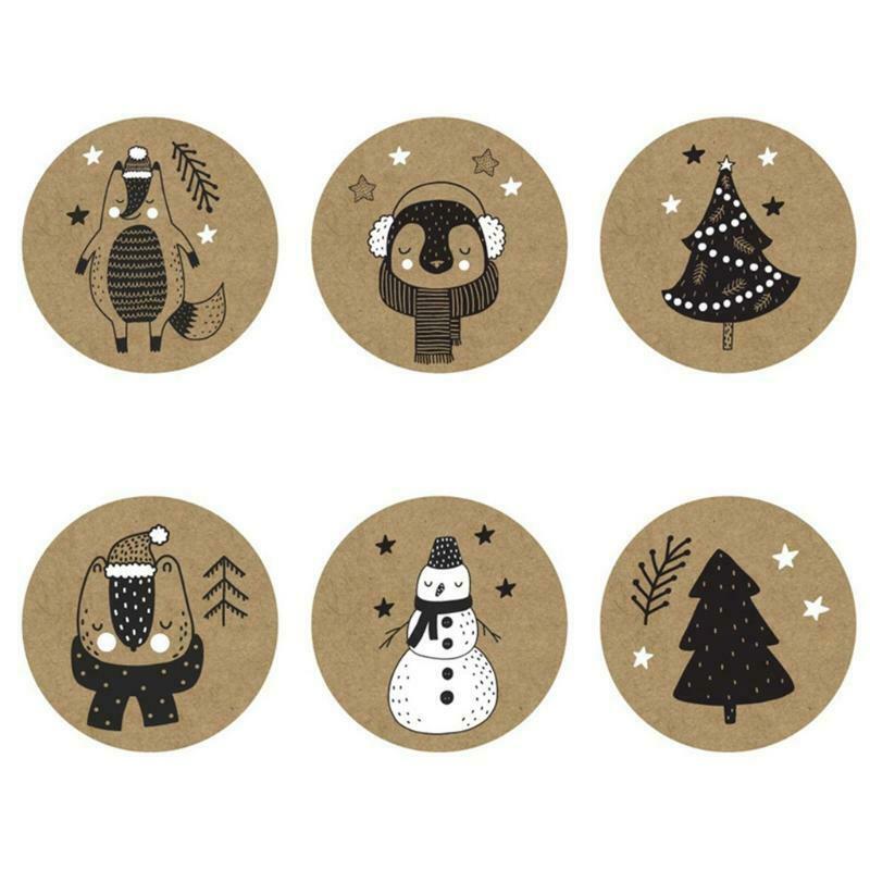 500pcs 1 Inch Christmas Stickers Envelope Seal Labels for DIY Gift Box Baking
