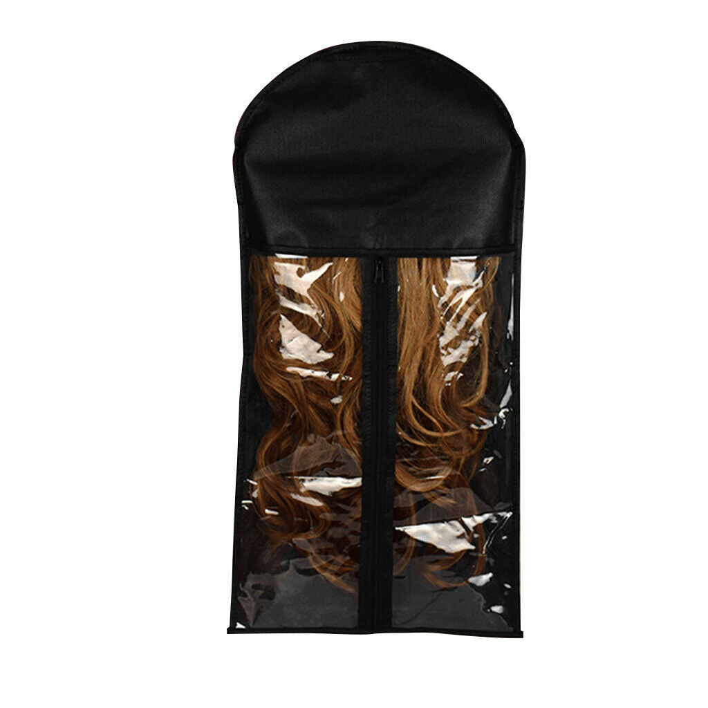10Pcs Plastic Wigs Hairpiece Toupee Case Bag Protector Pouch Organizer Black