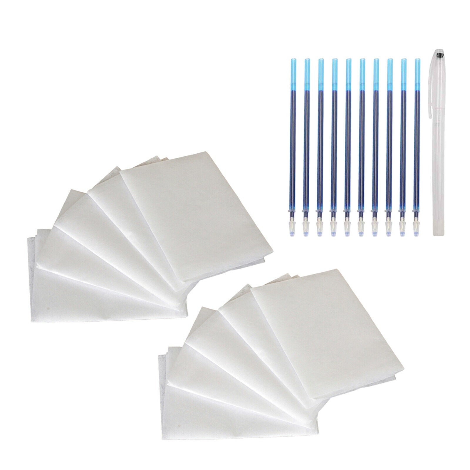 10 Pcs 20x20" Cross Stitch Water Soluble Embroidery Stabilizer with Pens