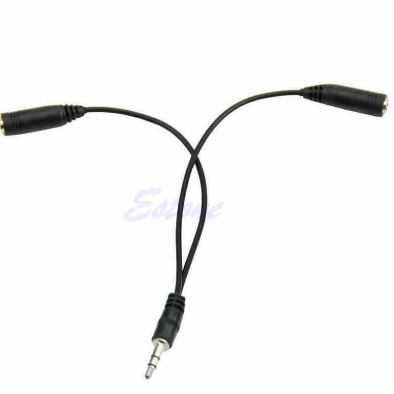 3.5mm 1/8 Male To 2 Dual Female Earphone Headphone Stereo Audio Y Splitter Cable