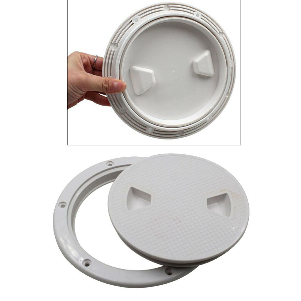 Plastic White Boat 6" Deck Inspection Hatch Screw Out Plate For Marine