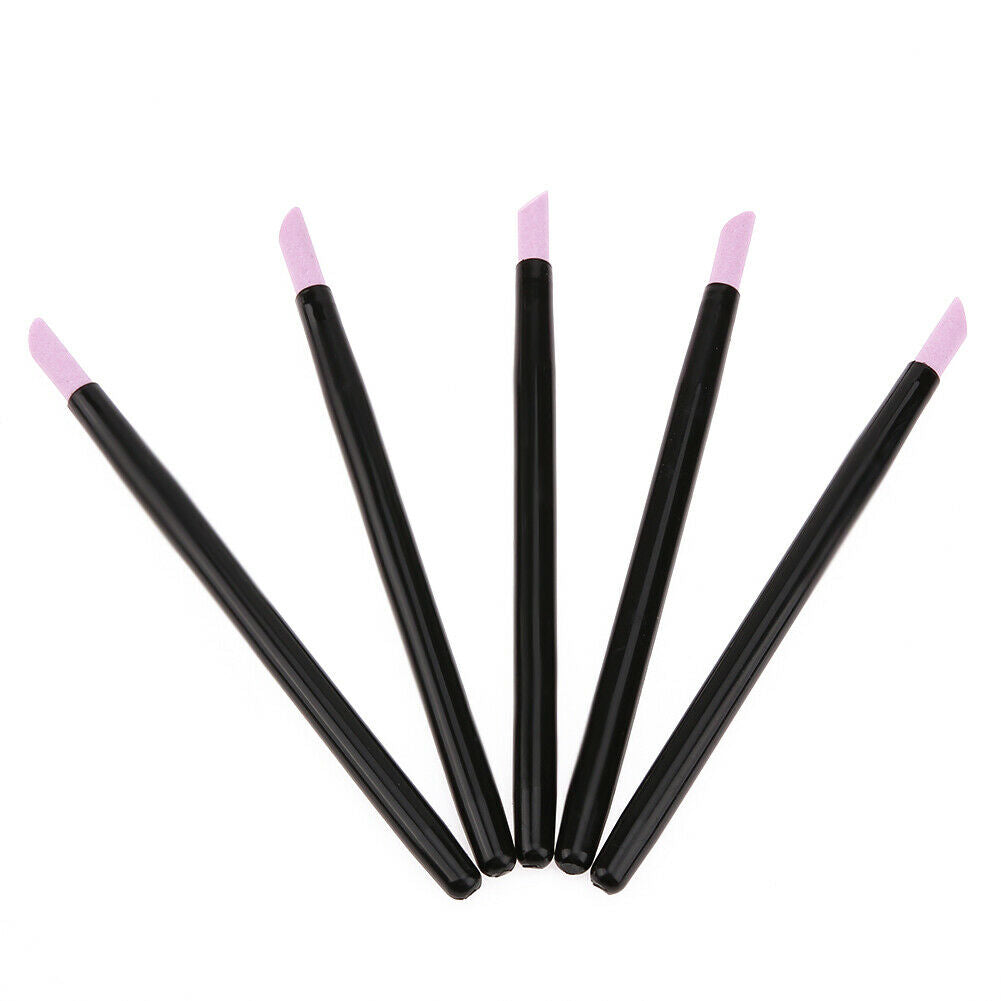 5pcs Stone Nail File Nail Art Tools Cuticle Remover Trimmer Buffer Pedicure @