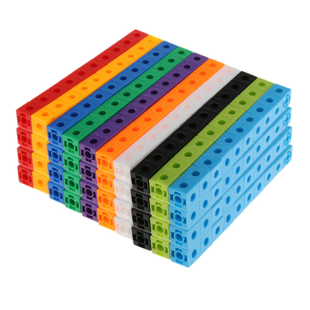 Lots 400 Educational Kids Baby Present Math Link Cube Teaching 10-Color