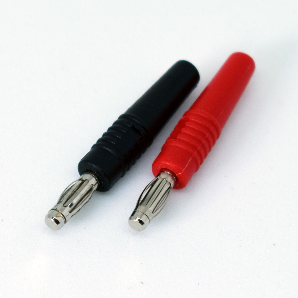 4pairs Nickel Plated Copper 3mm Banana Male Plug Test DIY Solder Connector R+B