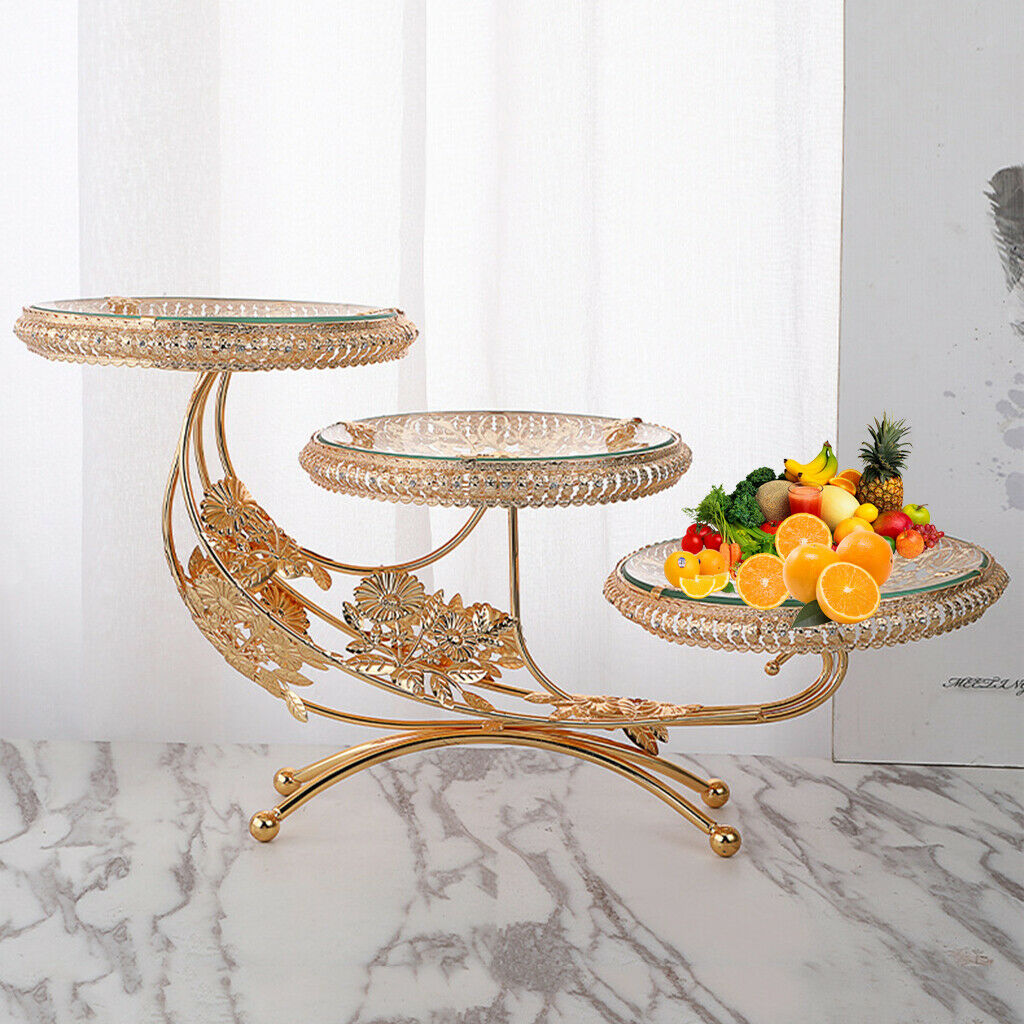 Luxury Fruit Bowl 3 Tier Display Serving Tray Dessert Hotel Party Birthday