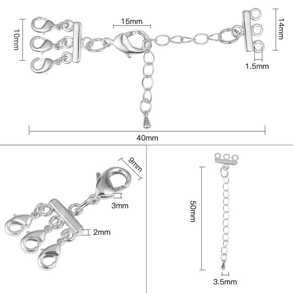 5cm 6 Ring Chain Jewelry Beads Necklace Pendant DIY Craft Making platinum