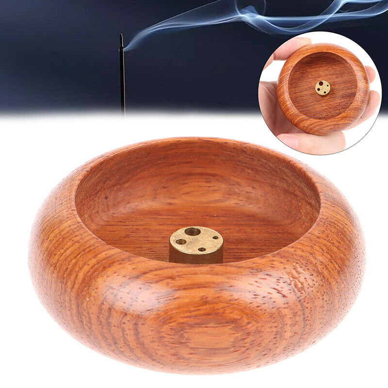 1Pcs Rosewood Incense Burner Stick Holder Bowl Shape Censer Home Decorati.l8