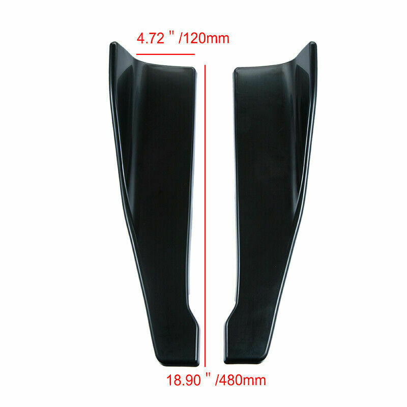 1 Pair Universal Gloss Black Car Bumper Spoiler Rear Lower Lip Splitter Diffuser