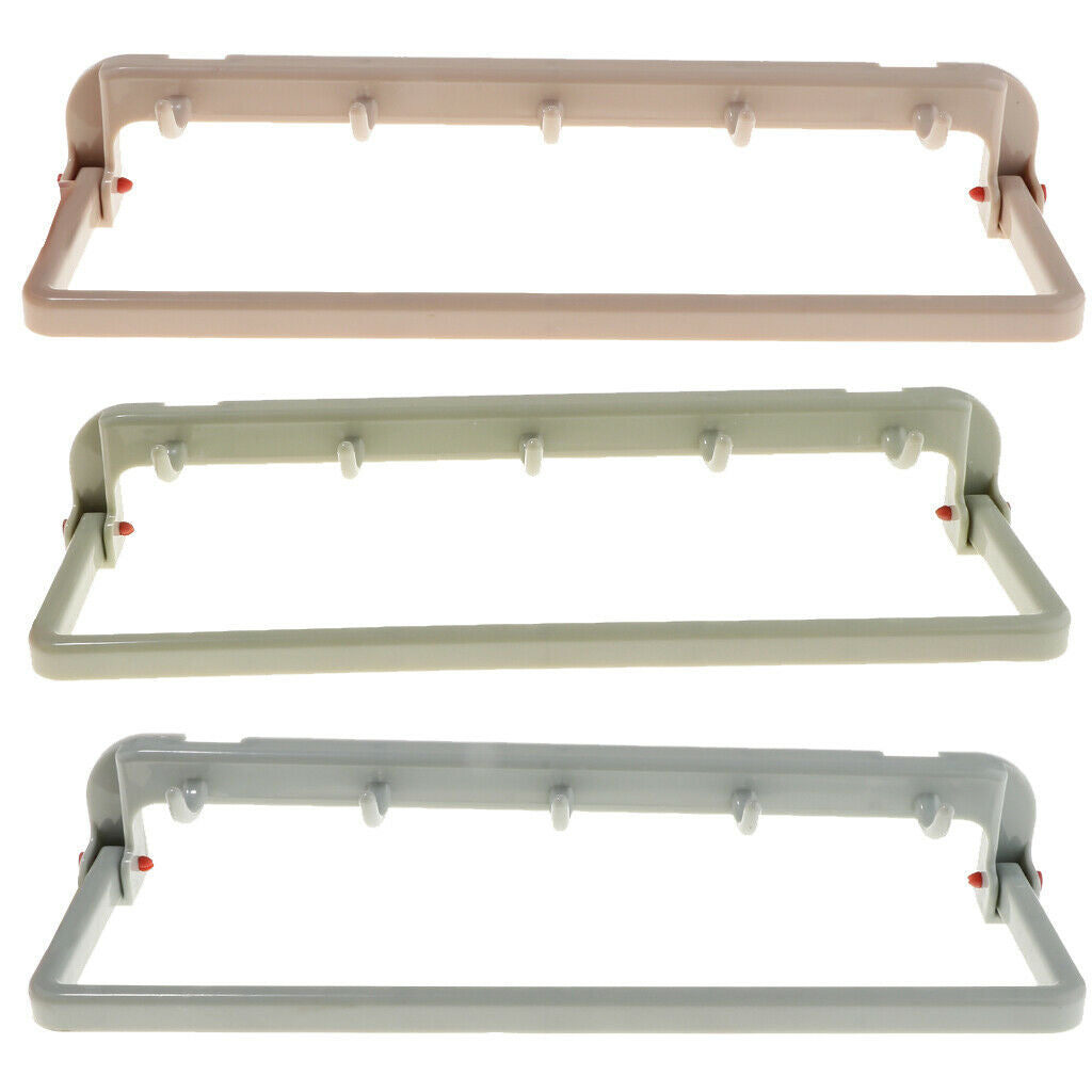 5 Hook Holder Organizer Foldable Kitchen Home Towel Hangers - blue, 24.7X7.5X2cm