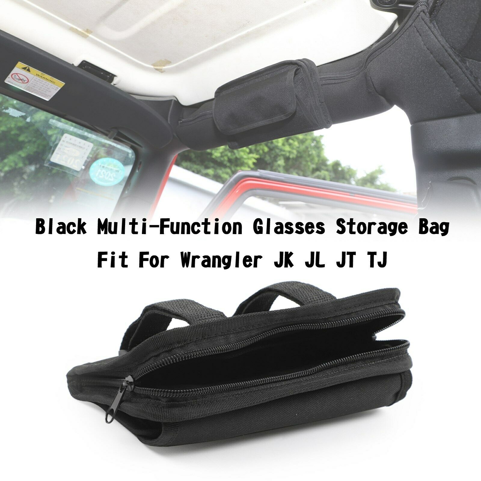 Black Multi-Function Glasses Storage Bag Fit For Wrangler JK JL JT TJ CN