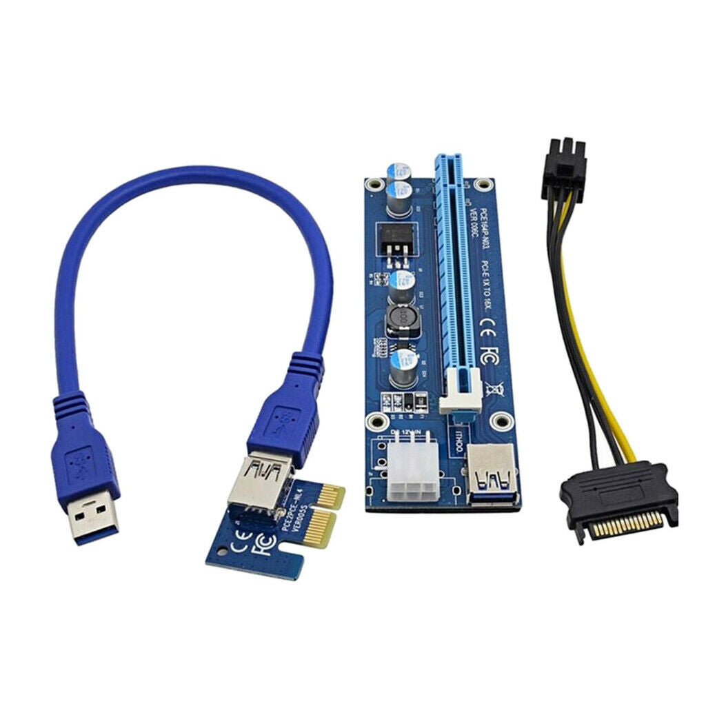 60cm Laptop PCI-E Express 1x to 16x USB Graphics Extension Power Adapter