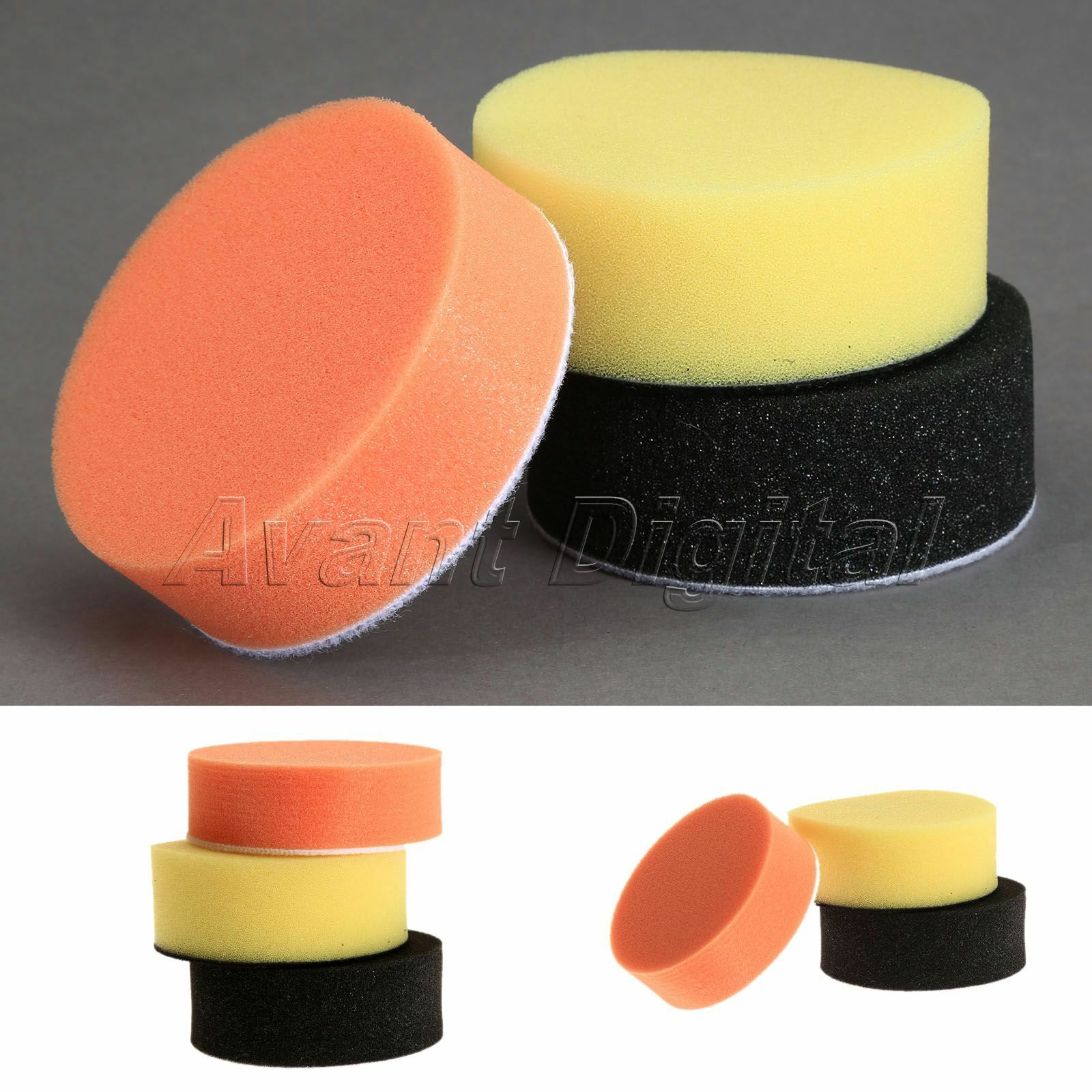 3Pcs 3" Inch 80mm Sponge Foam Polishing Buffing Pads Kit for Car Polisher Tool