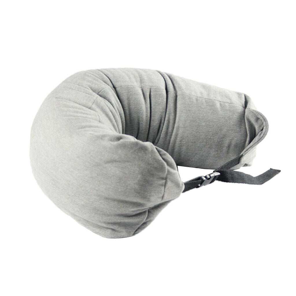 Multifunctional U Shaped Travel Neck Pillow for Sleeping Rest  Light Grey