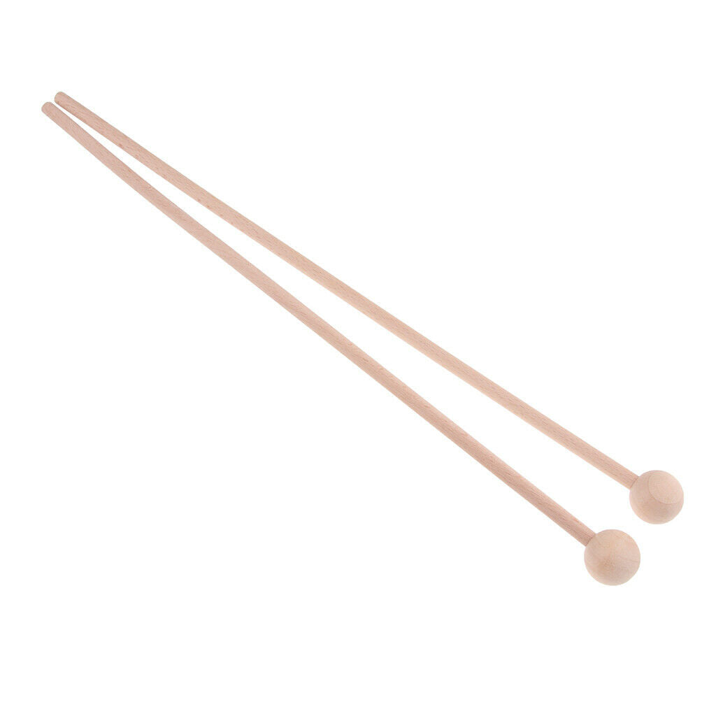 2 Pair Wooden Burr-free Long Mallets Percussion Sticks Musical Instruments for