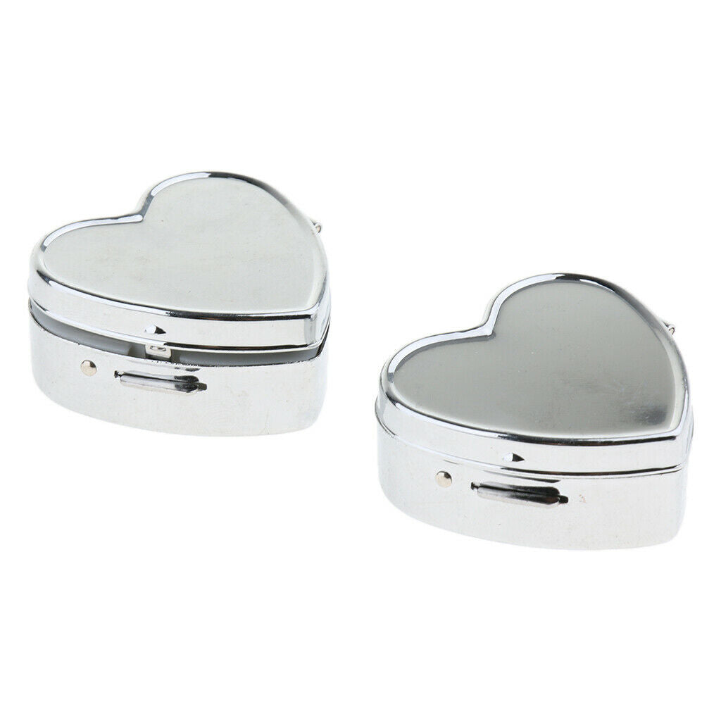 4Packs Practical Elegant Metal Pill Box Case Daily Medication Organizer