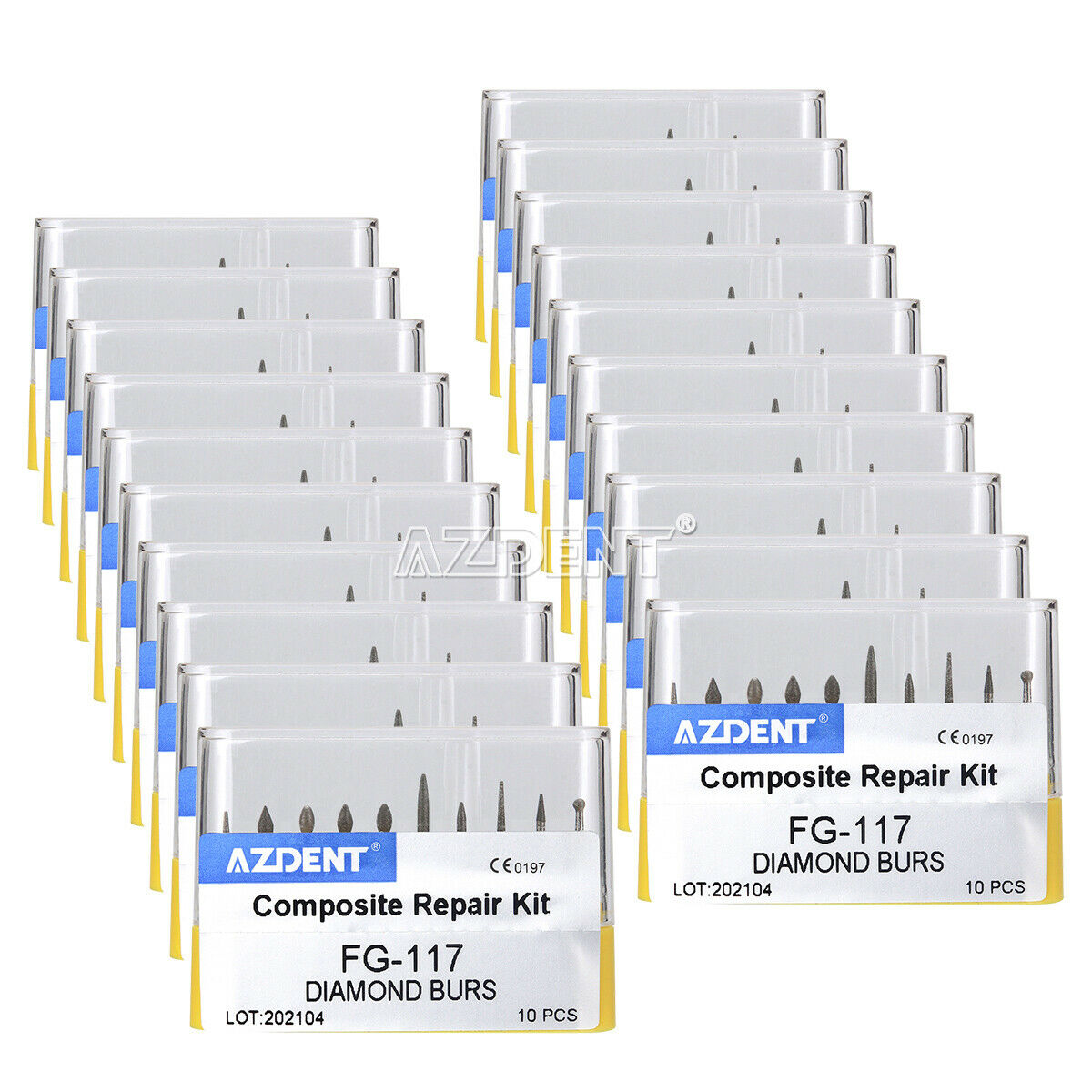 100 X Dental Composite Repair Diamond Burs Drills FG-117 High Speed Handpiece