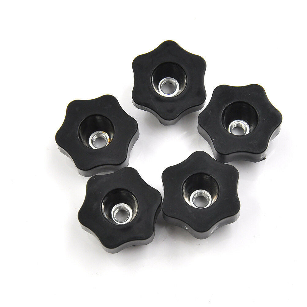 4pcs M6 Female Thread Star Shaped Head handle Nuts Knob with through-hol.l8