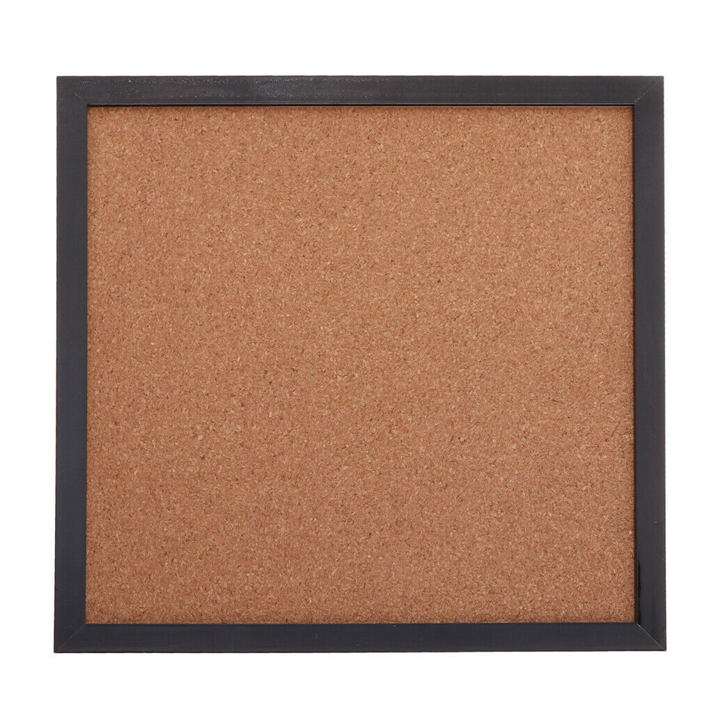 Cork Board 30x30cm Black Frame -Message /Notice /Memo /Pictures Pins Board