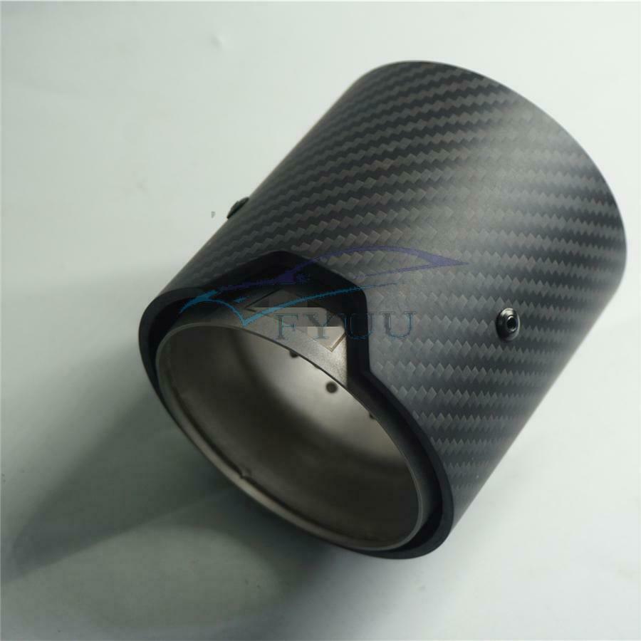 Stainless Steel + Carbon Fiber Car Exhaust Muffler Tip 2.5" 63mm Inlet For BMW M