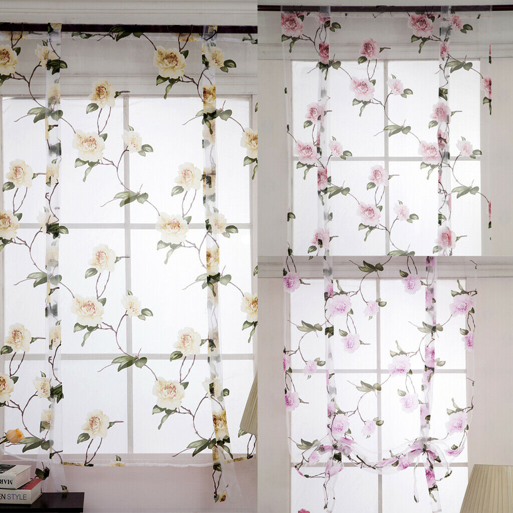 Curtain Tie-up Short Window Curtain Sheer Voile Gauze for Balcony Bathroom