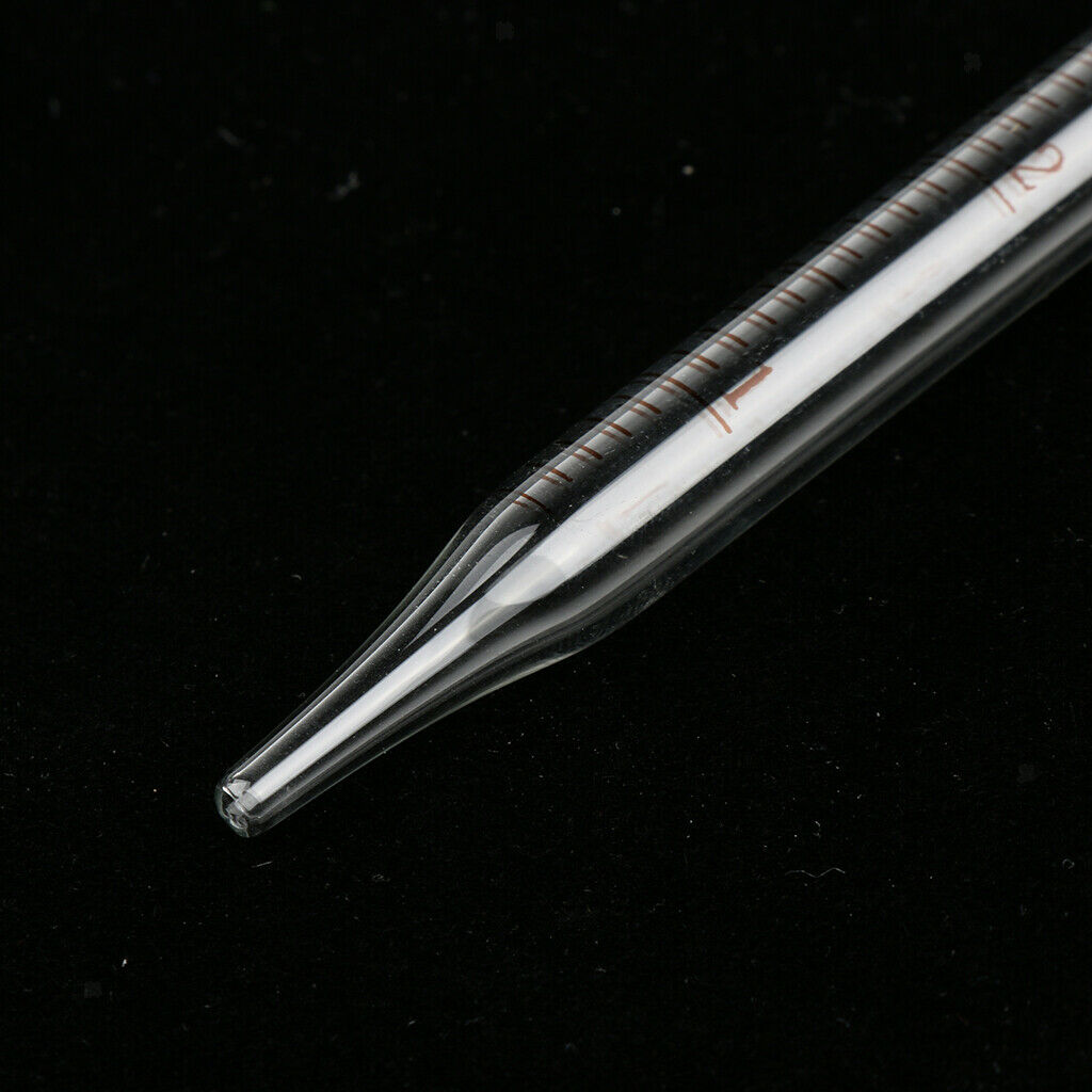 2 PCS 3ml 5ml Glass Pipette with Rubber   Lab Chemistry Dropper School