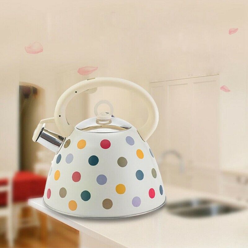 3L Stainless Steel Whistling Tea Kettle Teapot with Heat-Resistant Handle CoL3V9