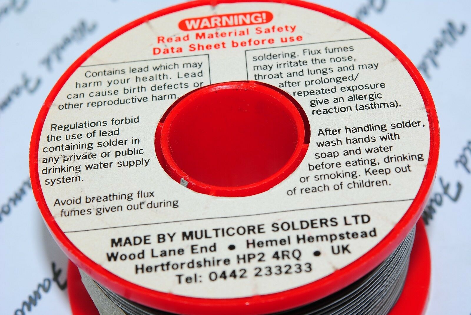 10Meter(NOT include spool)- MULTICORE SOLDERS X38B 1mm 63/37 TIN/LEAD  Solder