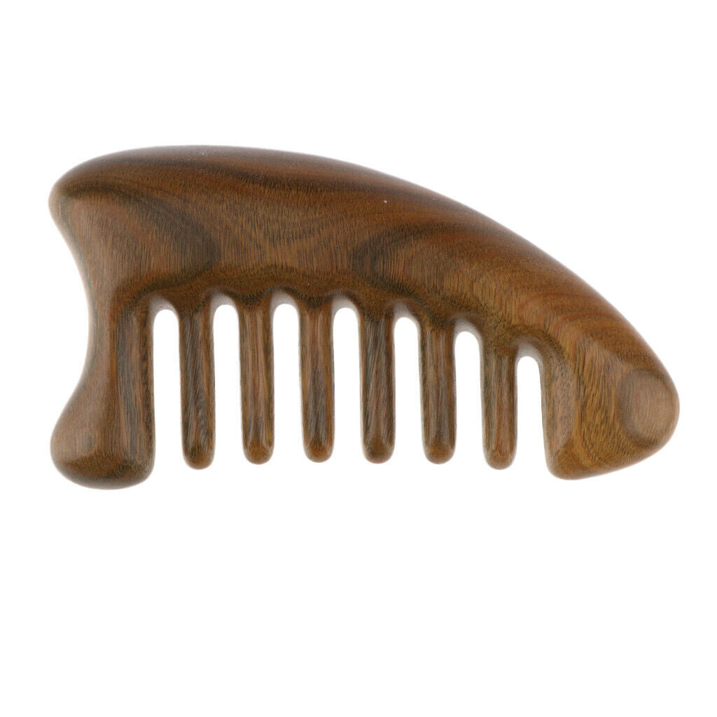 Wide Large Tooth Hair Comb - Natural Detangling Wooden Hair Beard Pocket Comb -