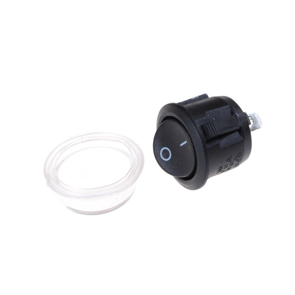 5x Car 12V Round Rocker Boat Toggle SPST ON/OFF Switch + Waterproof Cover D WF