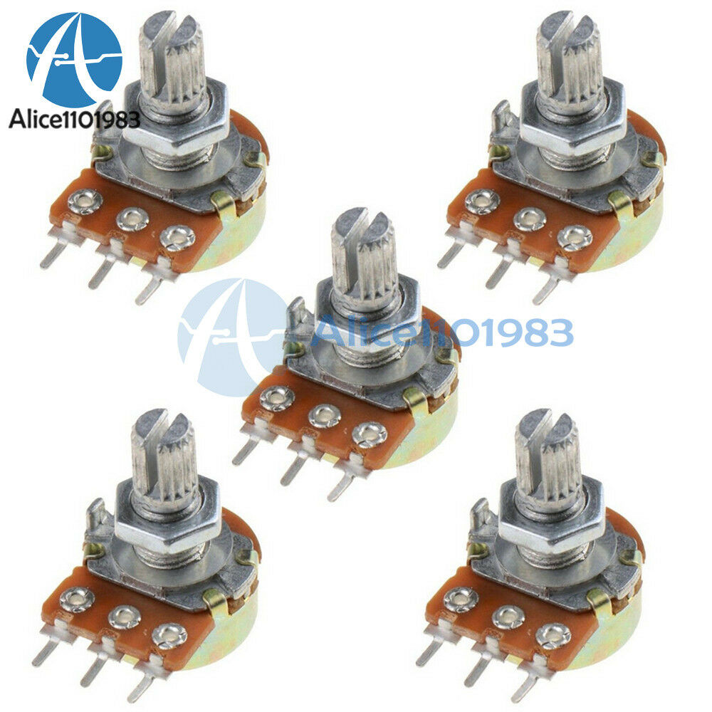 2Pcs WH148 Type B1K Ohm Linear Taper Rotary Potentiometer Panel Pot 3 Pin