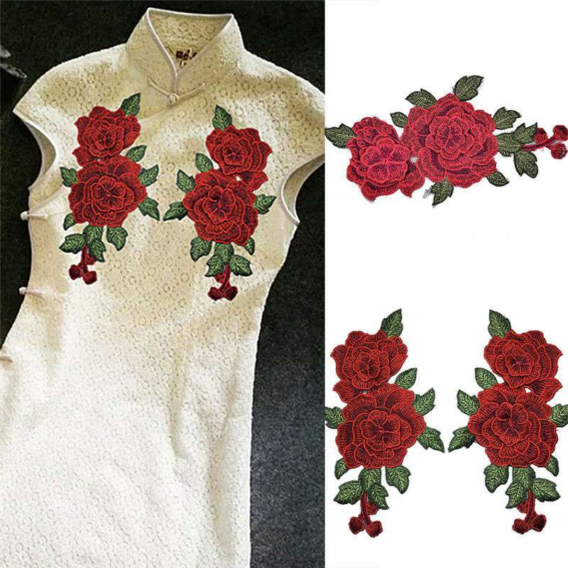 Embroidery Rose Flower Sew On Patch Badge Bag Jeans Dress Applique Craft .l8