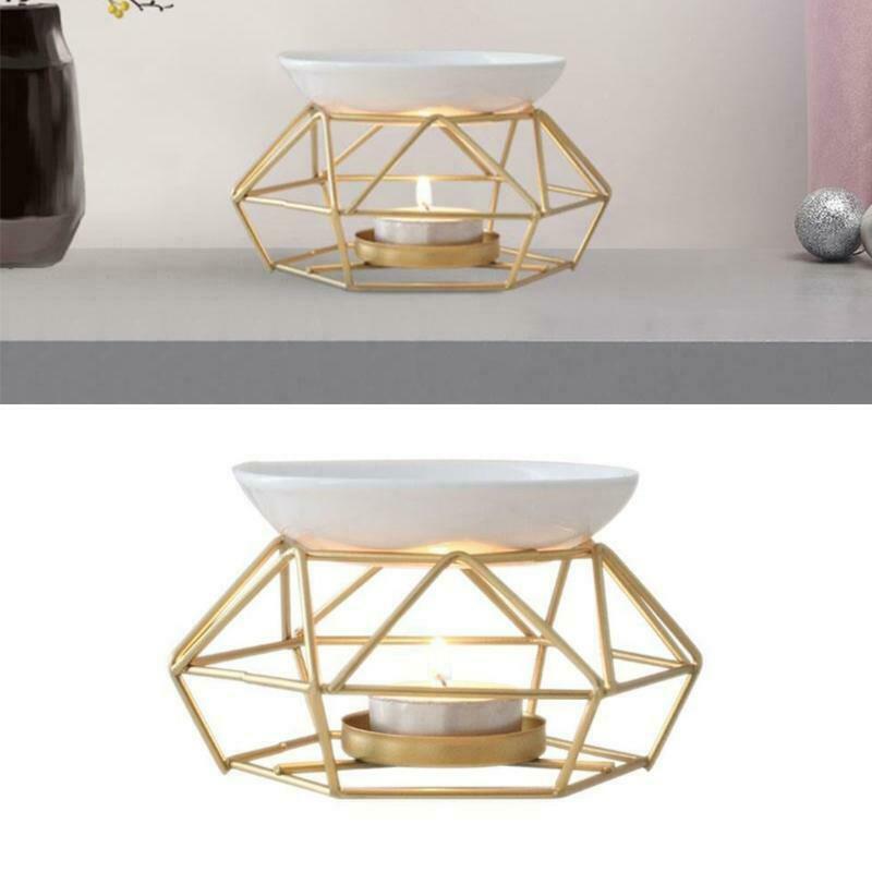 Aromatic Oil Burner, Geometric Ceramic Essential Oil Candle Holder Wax Melt Burn