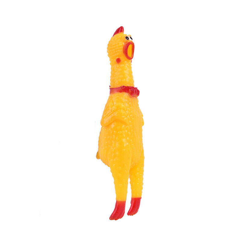 Dog Gadgets Novelty Yellow Rubber Chicken Pet Toys Novelty Screaming Chic.l8
