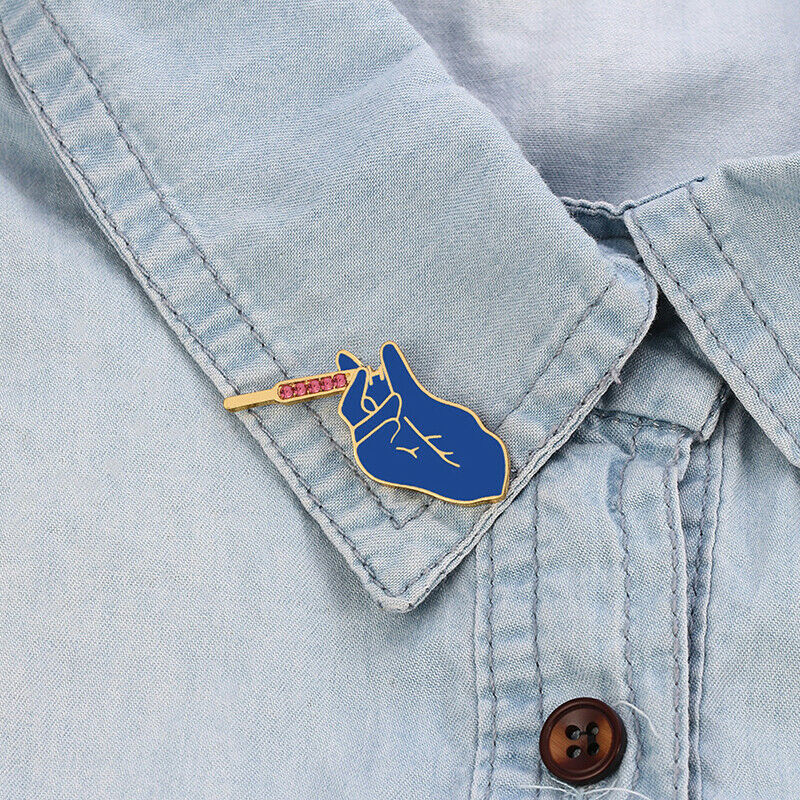 Enamel Metal Blue Brooch Doctors Nurses Gift Crystal Lapel Pins Ladies Jewel Tt