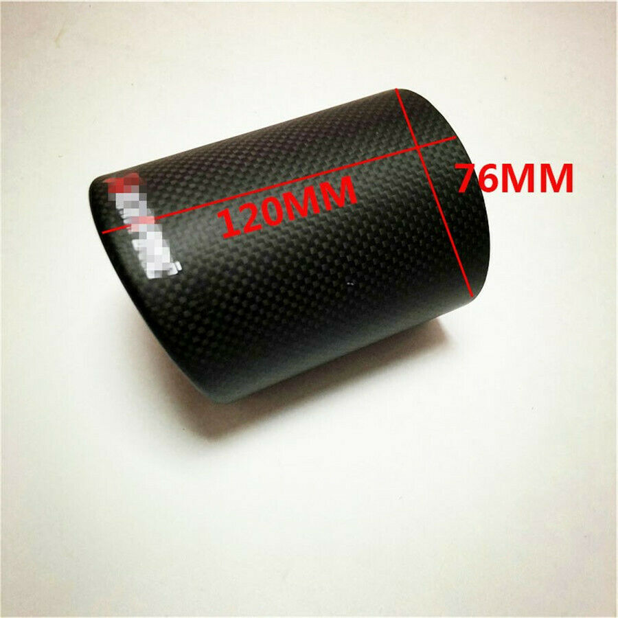 Car Carbon Fiber Exhaust Cover Tails Rear Silencer Tip Pipe End 76mm / 3 Inch