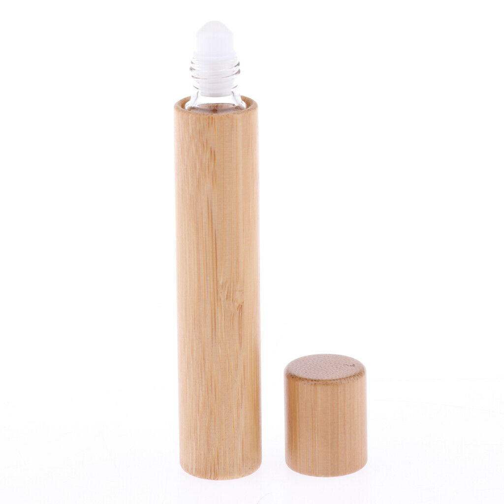 7pcs 15ML Bamboo Essential Oil Perfume Roller Ball Bottle / Refillable Pippette