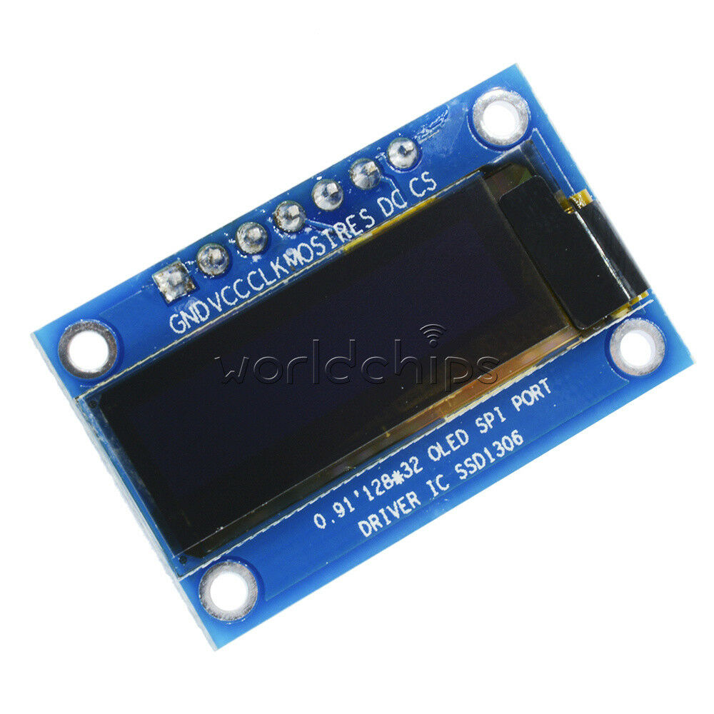 0.91" inch SPI 128x32 White OLED LCD Display Module SSD1306 For Arduino STM32 51