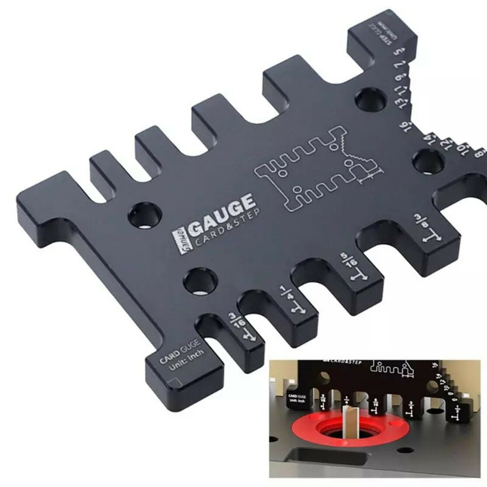 Aluminum Alloy Dovetail Tenon Caliper Mortise Card Measuring Gauge Ruler