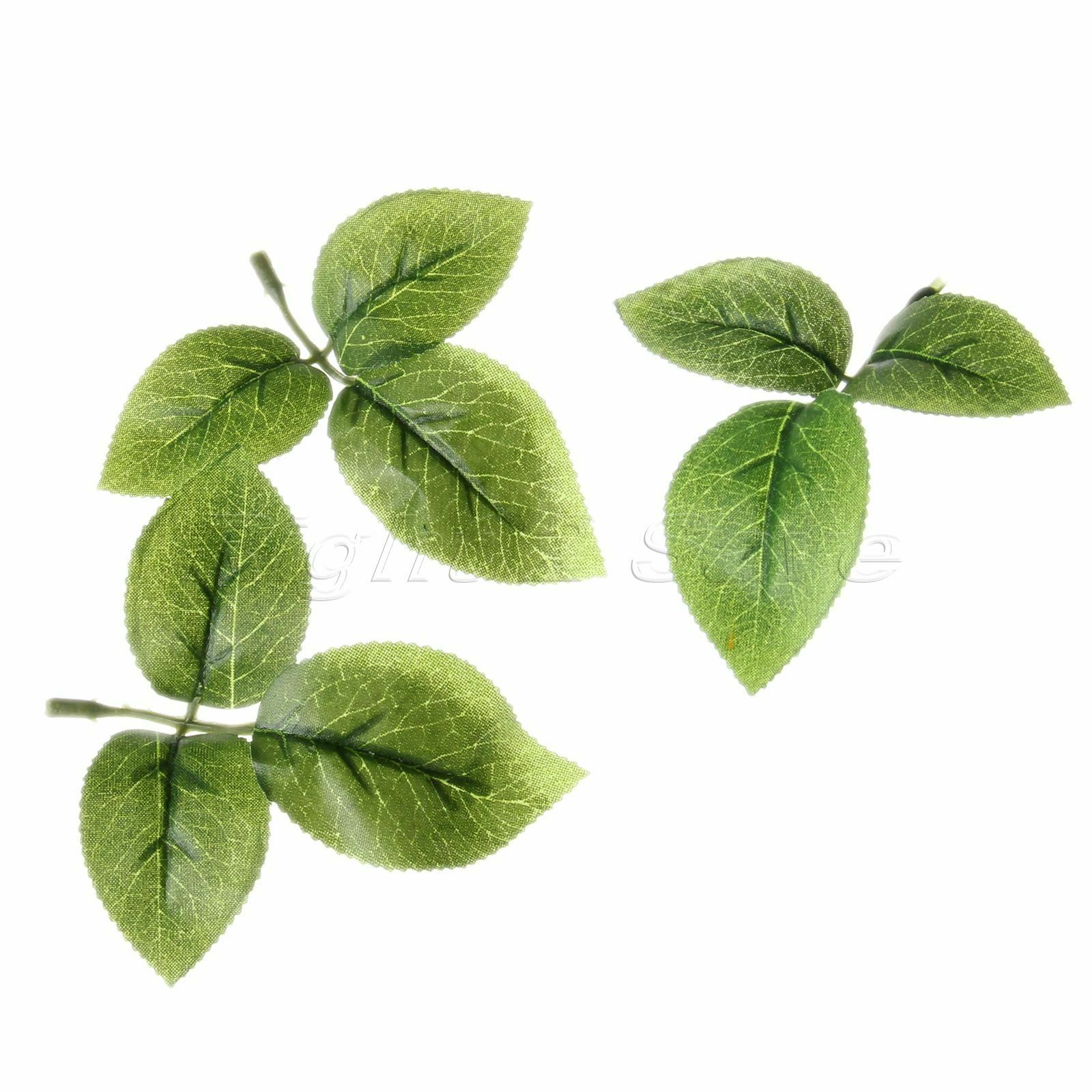 Artificial Silk Green Leaf Rose Leaves 50pcs Bouquet Garland Wedding Party Decor