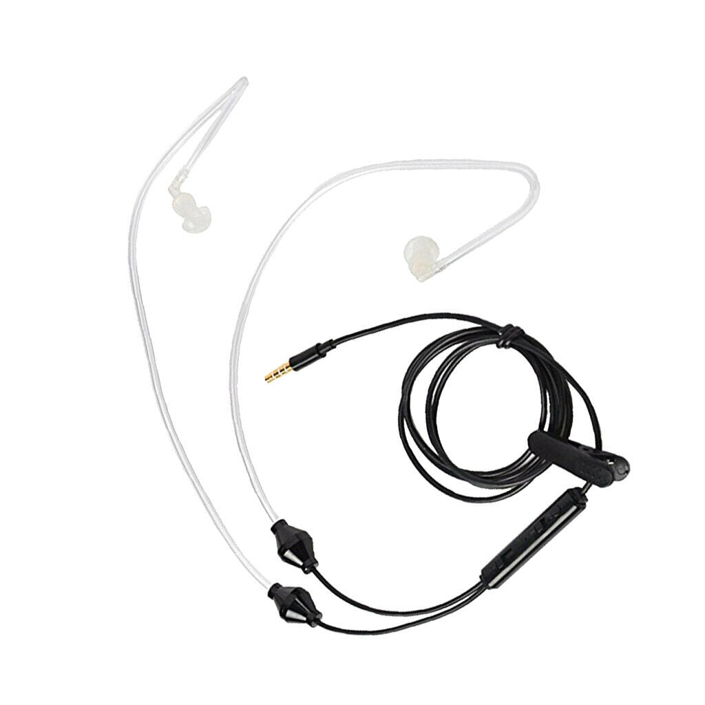 3.5mm Stereo Air Tube Wired Headphone Anti Radiation Headset for