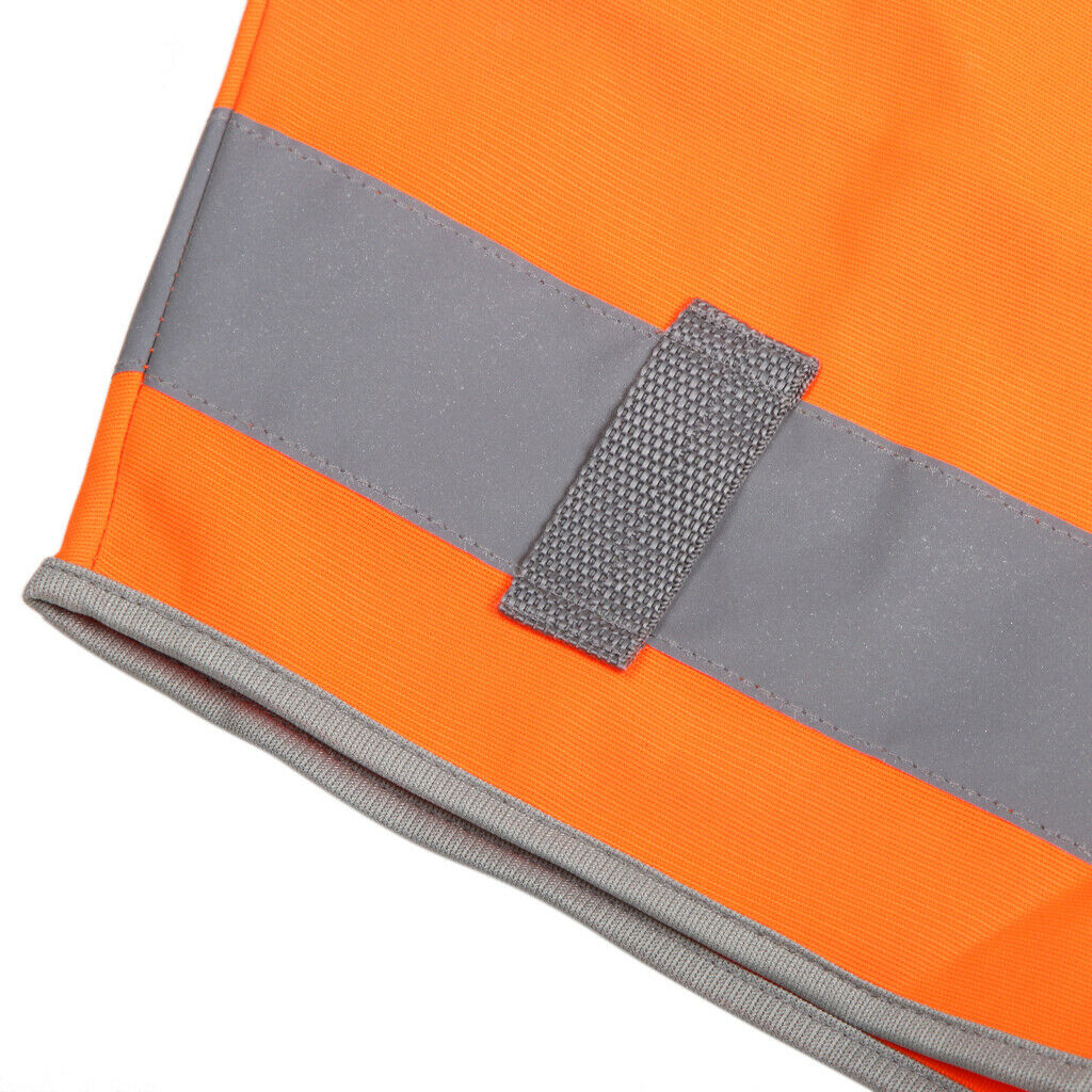 Hi-Vis Safety Vest With Zipper Reflective Tape Jacket Waistcoat Orange