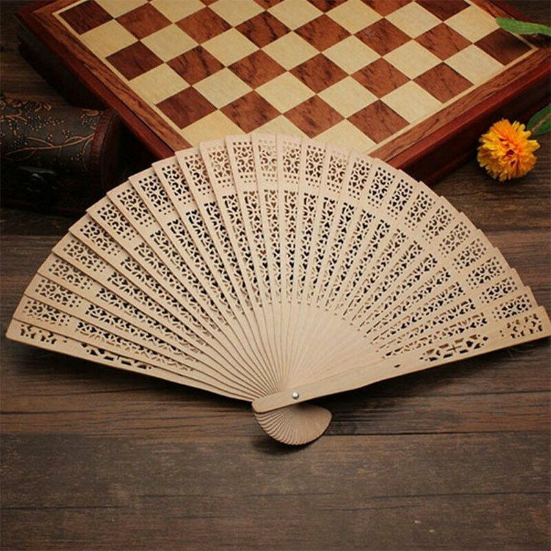 Retro Hand Fans Chinese Style Bamboo Foldable Flower Pattern Wedding Party Gifts