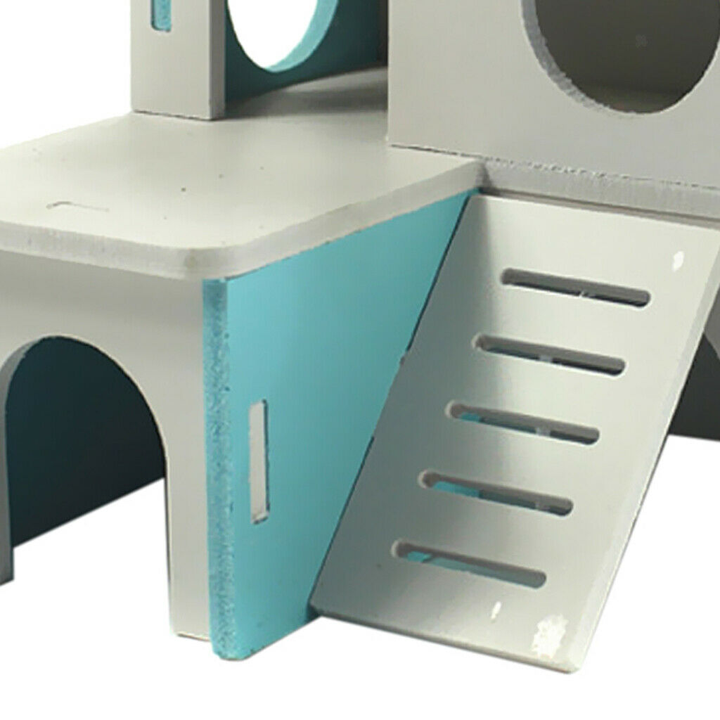 Set of 2 Double Layers Hamster House Wooden Small Animals Pet Rats Gerbil