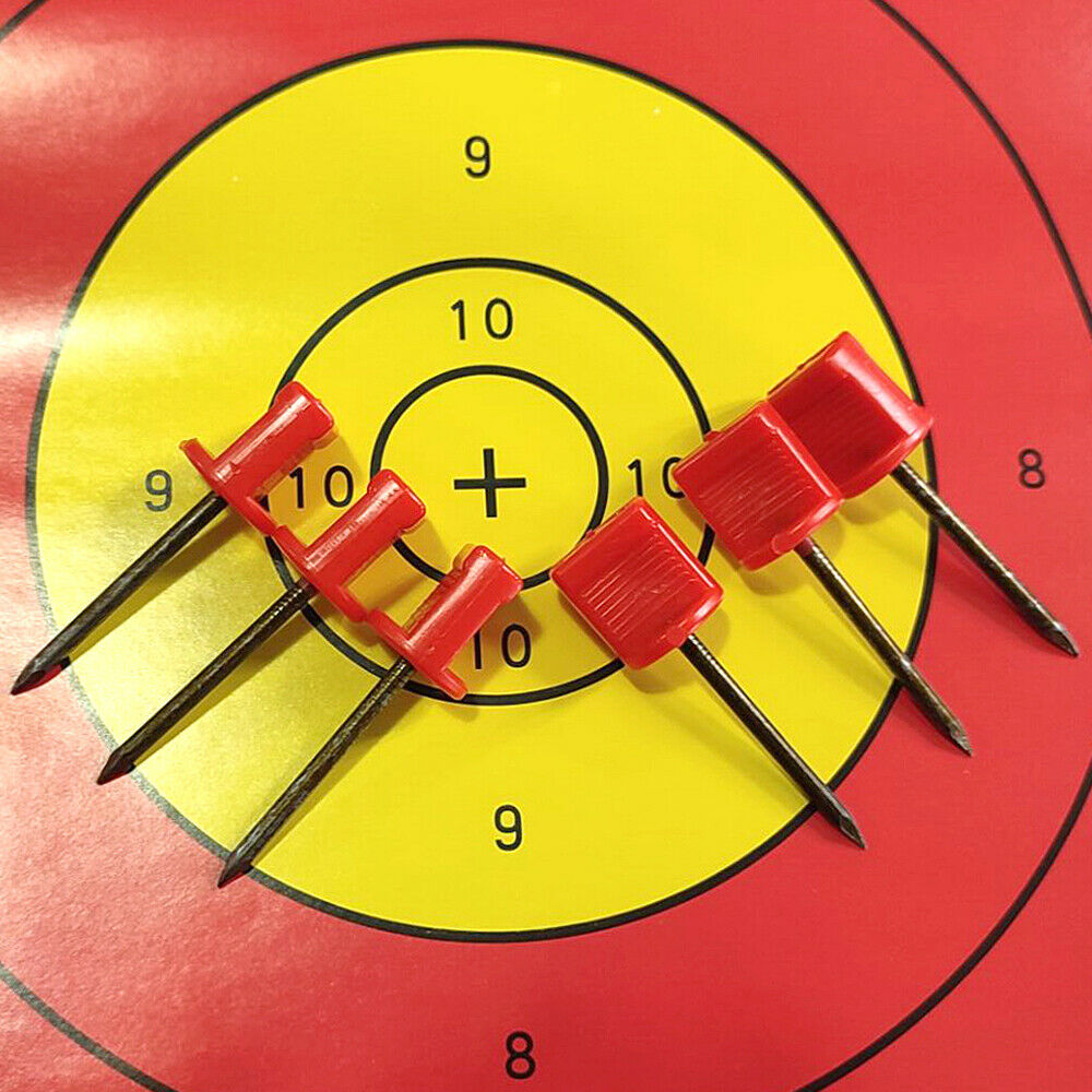 12pcs Archery Target Pins Steel Nails Straw Board Paper Targets Fix Bow Shooting