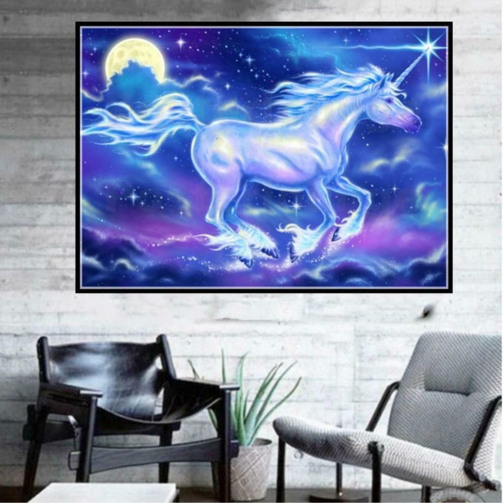 5D Diamond Painting Animal Cross Stitch Craft Wall Decor Unicorn 1