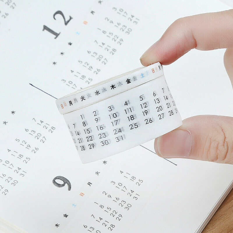 2 pcs/set Date Week Calendar Tape Planner Masking Tape Journal Supplies PBH XC