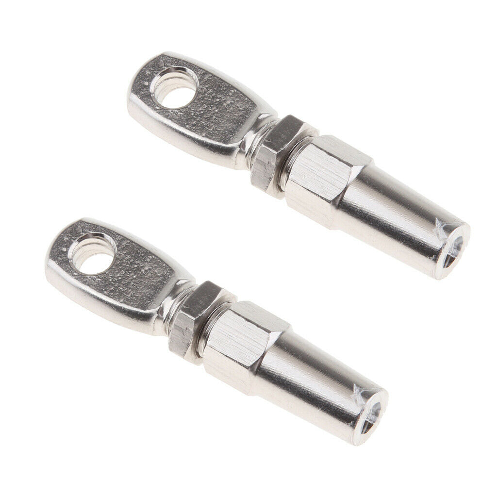 2 Pieces Wire Cable Fitting DIY Fitting Rigging Hardware Eye Rigging for 3mm